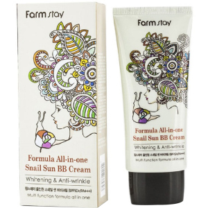 Многофункциональный ББ-крем Farmstay Formula All-In-One Snail Sun BB Cream SPF50+ PA+++ с экстрактом улитки 50 г (8809297384303) ТОП в Харькове