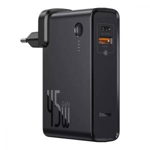 Зарядное устройство Baseus Power Station 2 in 1 10000 mAh 45W USB-A/USB-C with USB-C to USB-C Cable 1m Black (PPNLD-C01) ТОП в Харькове