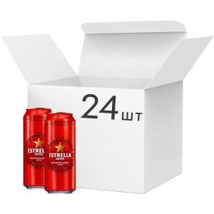 Упаковка пива Estrella Damm Lager світле фільтроване 4.6% 0.5 л х 24 банки (8410793586123)