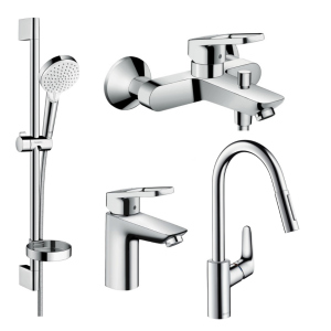 Набір змішувачів для ванни HANSGROHE Logis Loop 71151000+71244000+26553400+31815000 із кухонним змішувачем ТОП в Харкові