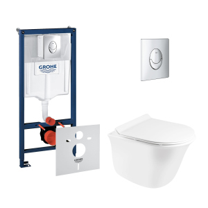 Набір інсталяція 4 в 1 Grohe Rapid SL 38721001 + унітаз з сидінням Qtap Virgo QT1833051ERW краща модель в Харкові