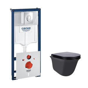 Набор инсталляция 4 в 1 Grohe Rapid SL 38721001 + унитаз с сиденьем Qtap Virgo QT1833051ERMB в Харькове