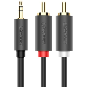 Інсертний кабель Ugreen AV102 3.5 мм to 2RCA Audio Cable 5 м Gray (904019661) ТОП в Харкові