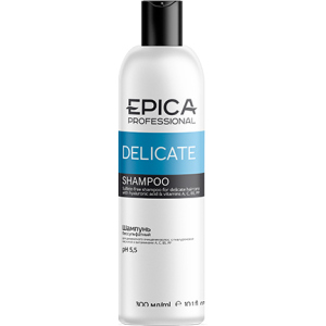 Шампунь Epica Delicate Shampoo Безсульфатний для делікатного очищення з гіалуроновою кислотою 300 мл (4630061621638)