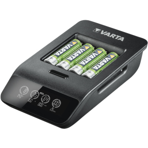 Зарядное устройство Varta LCD Smart Charger+ EU with 4x AA 2100 mAh Черное