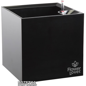 Умный вазон Plastkon Flower Lover Cubico 21 x 21 x 21 см Черный (8595096920506) ТОП в Харькове