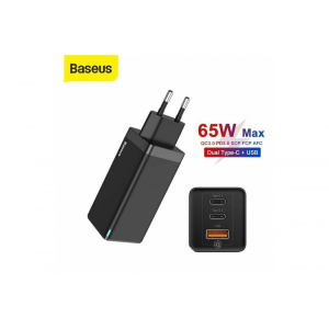 Сетевое зарядное устройство Baseus Quick GaN Travel 65W QC4.0+PD3.0 USB+2Type-C Черный в Харькове