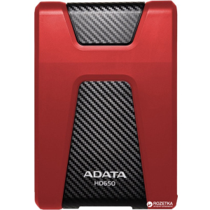 Жесткий диск ADATA DashDrive Durable HD650 1TB AHD650-1TU31-CRD 2.5" USB 3.1 External Red лучшая модель в Харькове