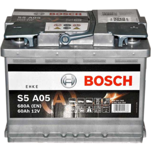 Автомобільний акумулятор Bosch AGM 6СТ-60 (S5A050) 60 Ач (-/+) Euro 680 А (0 092 S5A 050) краща модель в Харкові