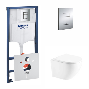 Набір інсталяція 4 в 1 Grohe Rapid SL 38772001 + унітаз із сидінням Qtap Robin QT1333046ENRW ТОП в Харкові