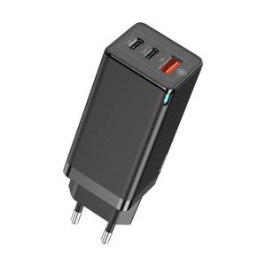 купити Зарядний пристрій Baseus Quick GaN Travel, BS-E915, 65W, USB+2Type-C, Чорний