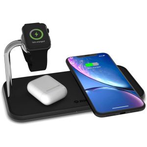 Бездротовий зарядний пристрій Zens Dual Aluminium Wireless Charger + Apple Watch 10W Black (ZEDC05B/00) краща модель в Харкові