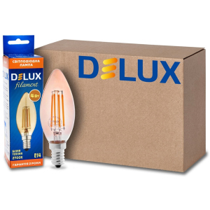 Светодиодная лампа Delux BL37B 4W (410lm) 2700K 220V amber E14 filament (90017539) - 10 шт ТОП в Харькове