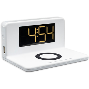 Беспроводное зарядное устройство Qitech Alarm Clock Wireless Charger 3в1 часы будильник с подсветкой White (QT-Clock1wh) ТОП в Харькове