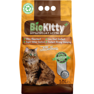 Наповнювач для котячого туалету BioKitty Super Premium White Бентонітовий комкуючий 8.4 кг (10 л)(8680659333531) в Харкові