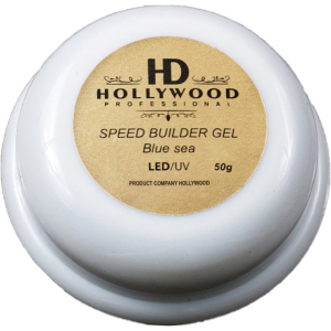 Гель для наращивания ногтей HD Hollywood Speed Blue sea 50 мл (HD-ГBS50) (2200199050062)