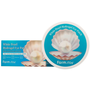 Гідрогелеві патчі для очей FarmStay White Pearl Hydrogel Eye Patch Освітлювальні з перлами 60 шт 90 г (8809460461169) в Харкові