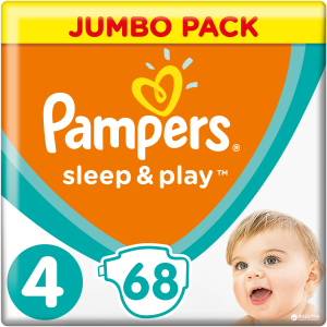 купить Подгузники Pampers Sleep & Play Размер 4 (Maxi) 9-14 кг 68 шт (4015400203551)