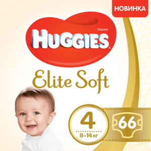 Подгузники Huggies Elite Soft 4 Mega 66 шт. (5029053546339) (5029053545301) ТОП в Харькове