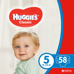 Підгузки Huggies Classic 5 Mega 58 шт. (5029053543192)