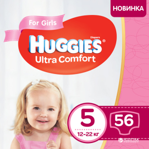 Підгузки Huggies Ultra Comfort 5 Mega для дівчаток 56 шт (5029053543642) в Харкові