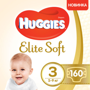 Підгузки Huggies Elite Soft 3 5-9 кг 160 шт (5029054566213) ТОП в Харкові