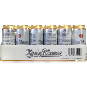 Упаковка пива Konig Pilsener світле фільтроване 4.9% 0.5 л x 24 шт (4100770305551)