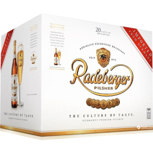 Упаковка пива Radeberger світле фільтроване 4.8% 0.5 л x 20 пляшок (4014388001036) краща модель в Харкові