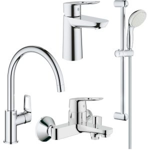 Набір змішувачів GROHE BauLoop 123225K + кухонний змішувач (23337000 + 32815000 + 31232001 + 27598001) в Харкові