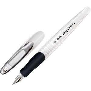 Ручка перова для правши Herlitz My.Pen White-Black Синя Білий корпус (10999738) ТОП в Харкові