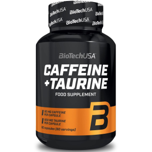 Предтренировочный комплекс Biotech Caffeine+Taurine 60 капсул (5999076234196) в Харькове