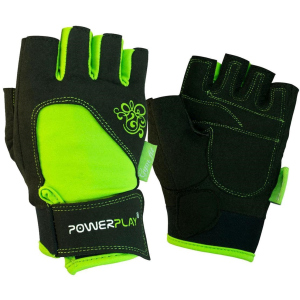 Рукавички для фітнесу PowerPlay 1728 XS Black/Green (PP_1728_XS_Black/Green)