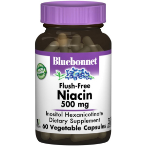 Вітаміни Bluebonnet Nutrition Ніацин без інфузату (В3) 500 мг 60 гелевих капсул (743715004627) краща модель в Харкові