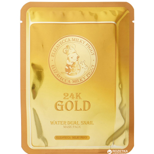 Омолаживающая маска с Золотом и Секретом улитки Elizavecca 24K Gold Water Dew Snail 10 шт по 25 мл (8809520941679) лучшая модель в Харькове