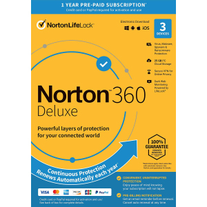 Антивірус Norton 360 Deluxe 25GB для 3 ПК на 1 рік ESD-електронний ключ у конверті (21409592) ТОП в Харкові