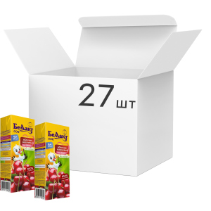 Упаковка соку Беллакт Яблучно-вишневий 200 мл х 27 шт (4814716000731) в Харкові