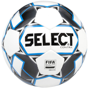 М'яч футбольний Select Contra FIFA (015) №5 White-Blue (5703543200719) в Харкові