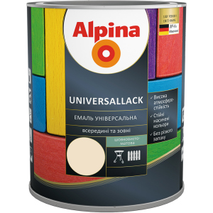 Емаль Alpina Universallack Шовковисто-матова 2.5 л Слонова кістка (948103715)