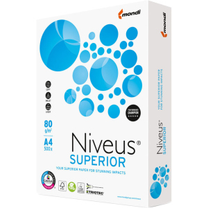 купити Набір офісного паперу Niveus Superior A4 80 г/м2 клас A 5 пачок по 500 аркушів Біла (9003974445571)