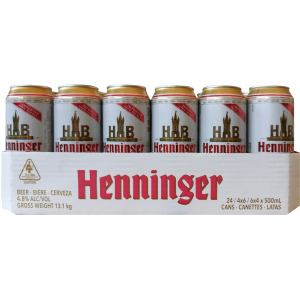 хороша модель Упаковка пива Henninger Lager світле фільтроване 4.8% 0.5 л x 24 шт (4053400104713)