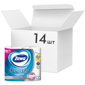 Упаковка туалетного паперу Zewa Deluxe тришарового без аромату 14 шт по 4 рулони (7322540313376) краща модель в Харкові
