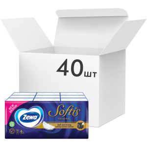 Упаковка носових хусток Zewa Softis чотиришарових кишенькових 40 шт по 9 пачок (7322540352313) краща модель в Харкові
