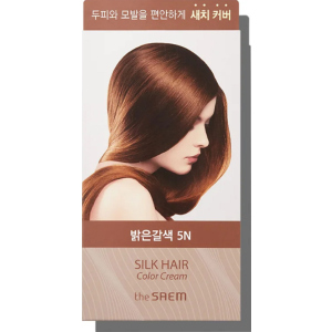 Крем-краска для волос The Saem SilK Hair Color Cream Gray Hair Cover Light Brown 60 г + 60 г (8806164149911/8806164169438)