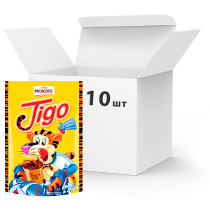 Упаковка растворимого какао-напитка Mokate Tigo с витаминами для детей 10 шт по 150 г (5900649054462)