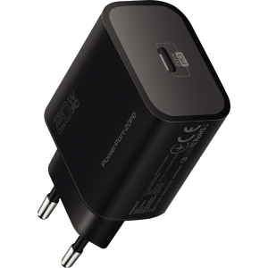 Зарядний пристрій Promate PowerPort-20PD 20 Вт USB Type-C PD Black (powerport-20pd.black)