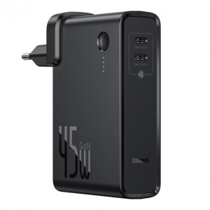 Зарядний пристрій Baseus Power Station（GaN）2 in1 Q.C. Power bank + Charger C+C 10000mAh 45W Black надійний