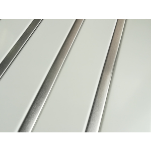 Рейкова алюмінієва стеля Allux біла матова - нержавіюча сталь комплект 200 см х 300 см