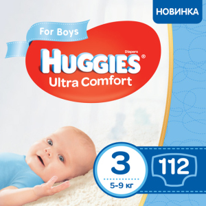 Підгузки Huggies Ultra Comfort Box 3 для хлопчиків 5-9 кг 112 шт (5029053547817)