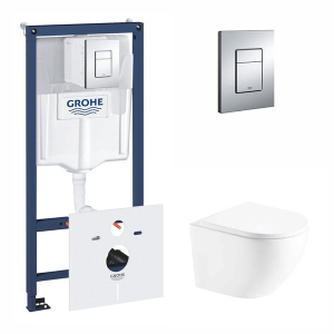 Набор инсталляция 5 в 1 Grohe Rapid SL 38827000 + унитаз с сиденьем Qtap Robin QT1333046ENRW лучшая модель в Харькове