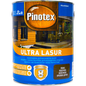 Лазур Pinotex Ultra Lasur - напівматове алкідне просочення для дерева, блакитне, з декоративним ефектом, калюжниця, 3 л (5308987) в Харкові